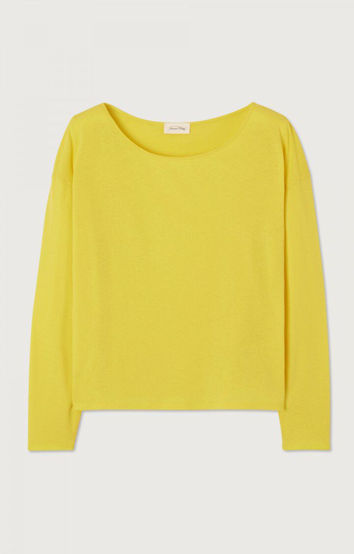 American Vintage T-shirt Femme Aksun - ETINCELLE VINTAGE 53 Manches Longues Jaune - E24
