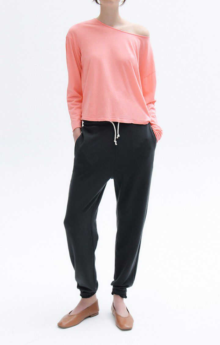 American Vintage T-shirt Femme Aksun - FLAMANT ROSE 53 Manches Longues Rose - E23