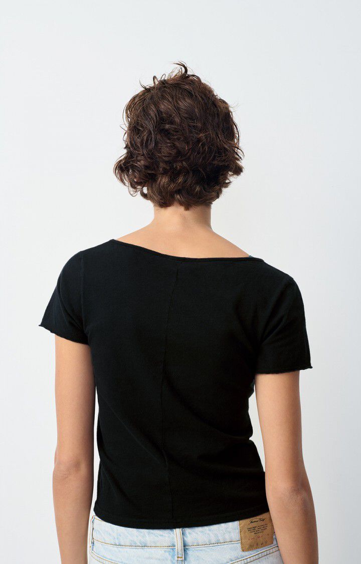 American Vintage T-shirt Femme Aksun - NOIR VINTAGE 15 Manches Courtes Noir - E25