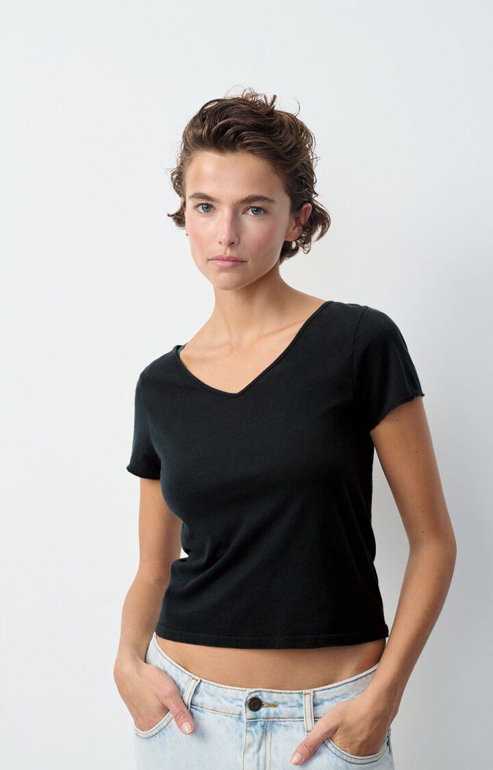american vintage T-shirt femme Aksun - NOIR VINTAGE 15 Manches courtes Noir - E25