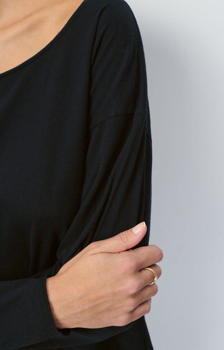 American Vintage T-shirt Femme Aksun - NOIR VINTAGE 53 Manches Longues Noir - E25