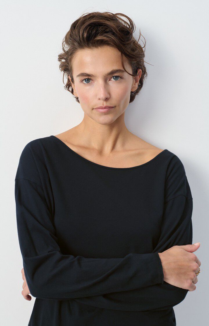 american vintage T-shirt femme Aksun - NOIR VINTAGE 53 Manches longues Noir - E25