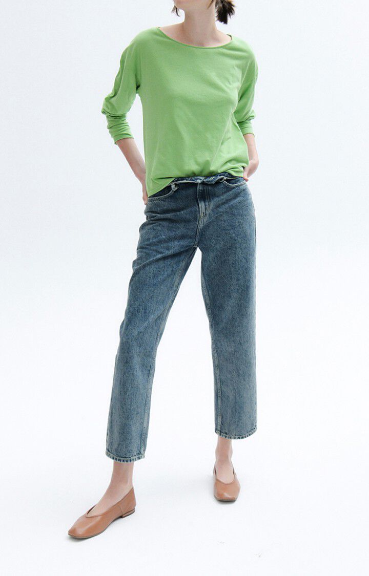 American Vintage T-shirt Femme Aksun - OPALINE 53 Manches Longues Vert - E23