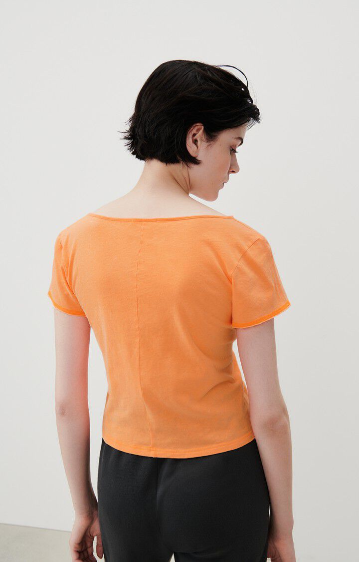 American Vintage T-shirt Femme Aksun - ORANGE FLUO 15 Manches Courtes Orange - E24