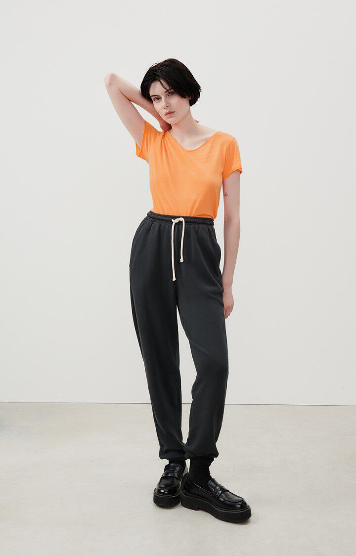 American Vintage T-shirt Femme Aksun - ORANGE FLUO 15 Manches Courtes Orange - E24