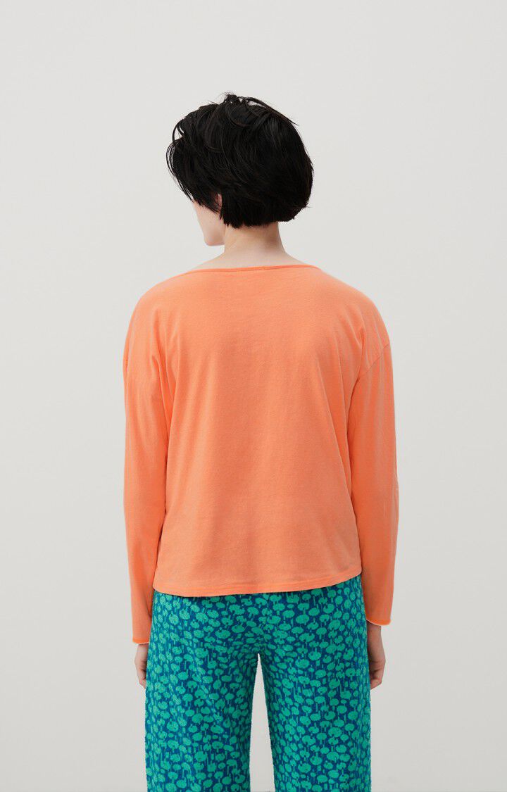 American Vintage T-shirt Femme Aksun - ORANGE FLUO 53 Manches Longues Orange - E24
