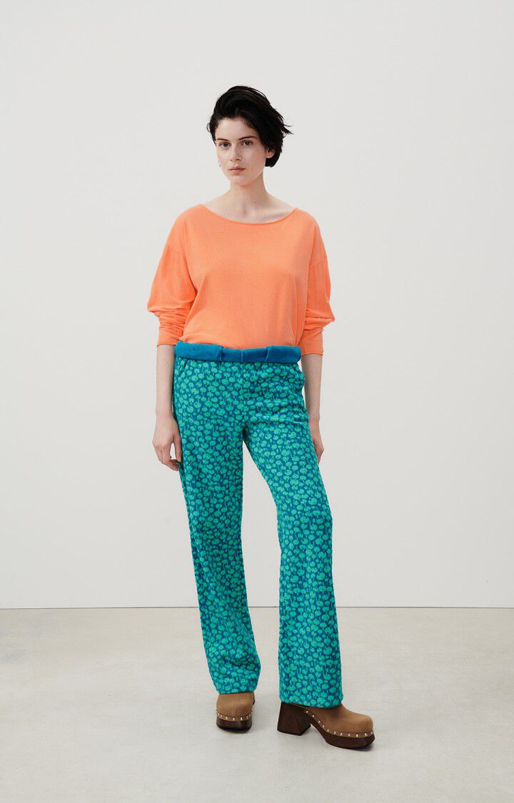 American Vintage T-shirt Femme Aksun - ORANGE FLUO 53 Manches Longues Orange - E24