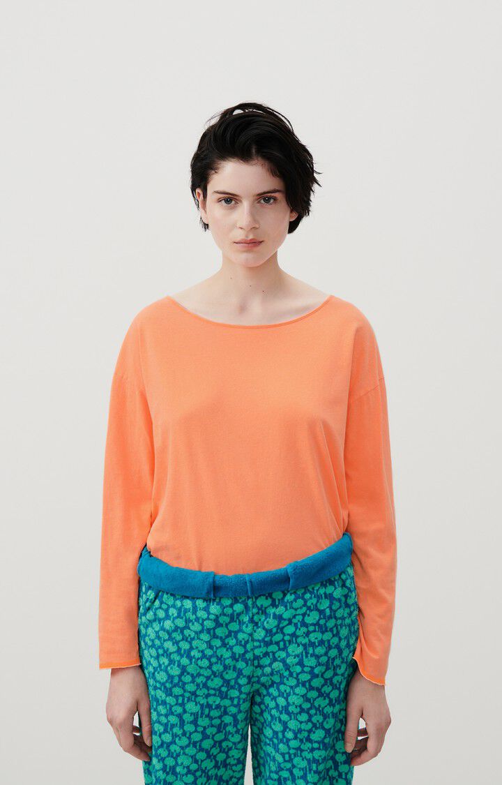american vintage T-shirt femme Aksun - ORANGE FLUO 53 Manches longues Orange - E24