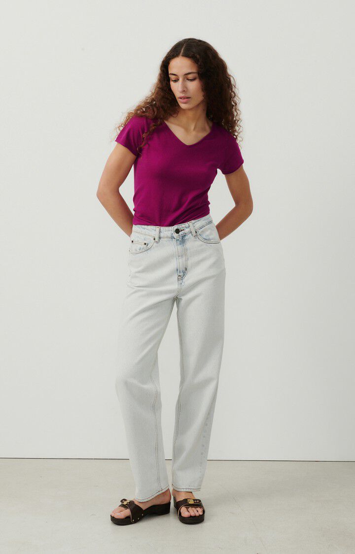 American Vintage T-shirt Femme Aksun - RAISIN VINTAGE 15 Manches Courtes Violet - E24