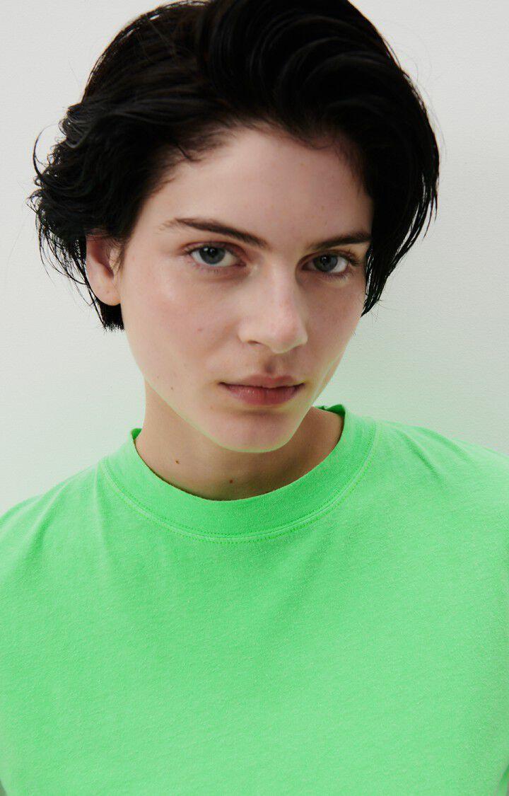 American Vintage T-shirt Femme Aksun - VERT FLUO 17 Manches Courtes Vert - E24
