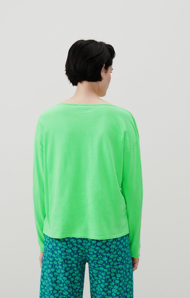 American Vintage T-shirt Femme Aksun - VERT FLUO 53 Manches Longues Vert - E24