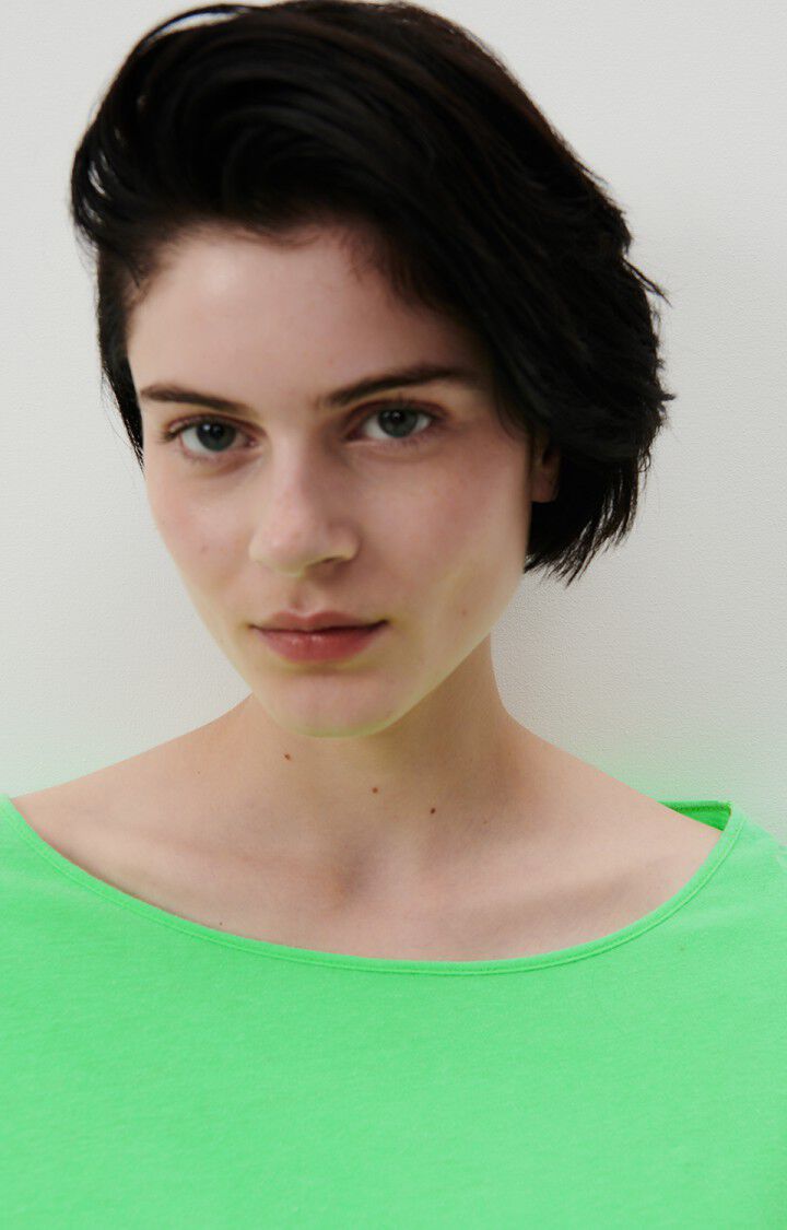 American Vintage T-shirt Femme Aksun - VERT FLUO 53 Manches Longues Vert - E24
