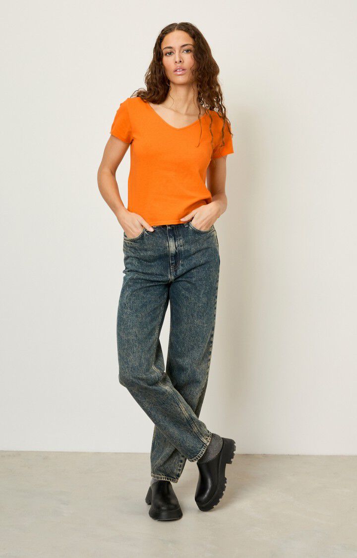 American Vintage T-shirt Femme Aksun - VITAMINES 15 Manches Courtes Orange - H23