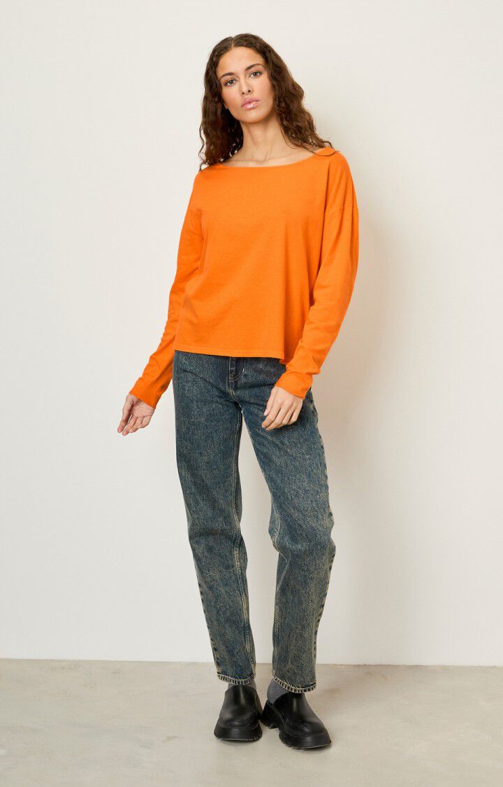 American Vintage T-shirt Femme Aksun - VITAMINES 53 Manches Longues Orange - H23