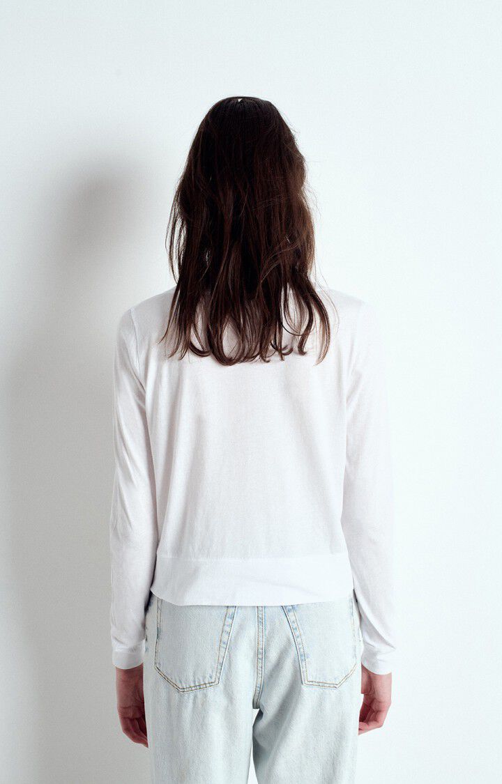 American Vintage T-shirt Femme Apoly - BLANC 61 Manches Longues Blanc - E25