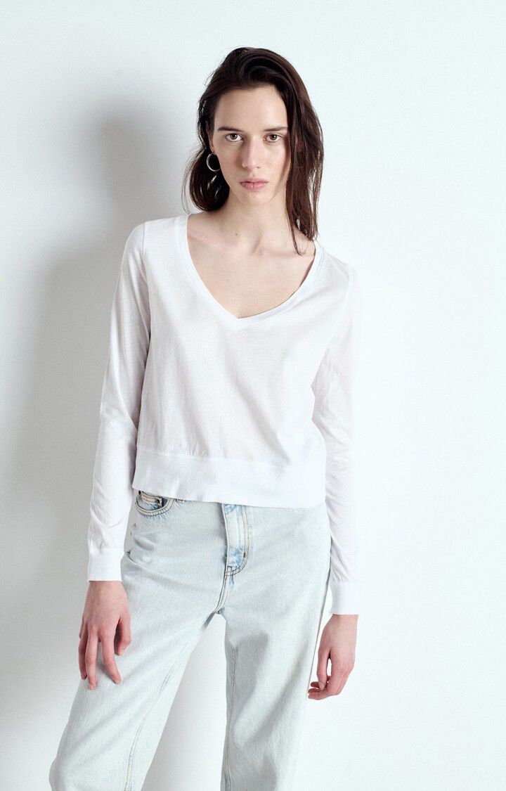 american vintage T-shirt femme Apoly - BLANC 61 Manches longues Blanc - E25
