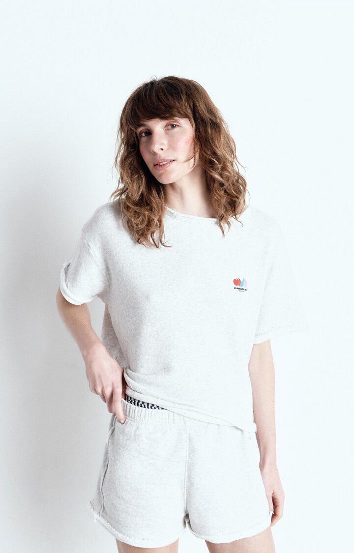 american vintage T-shirt femme Atubay - ARCTIQUE CHINE 17 Manches courtes Gris - E25