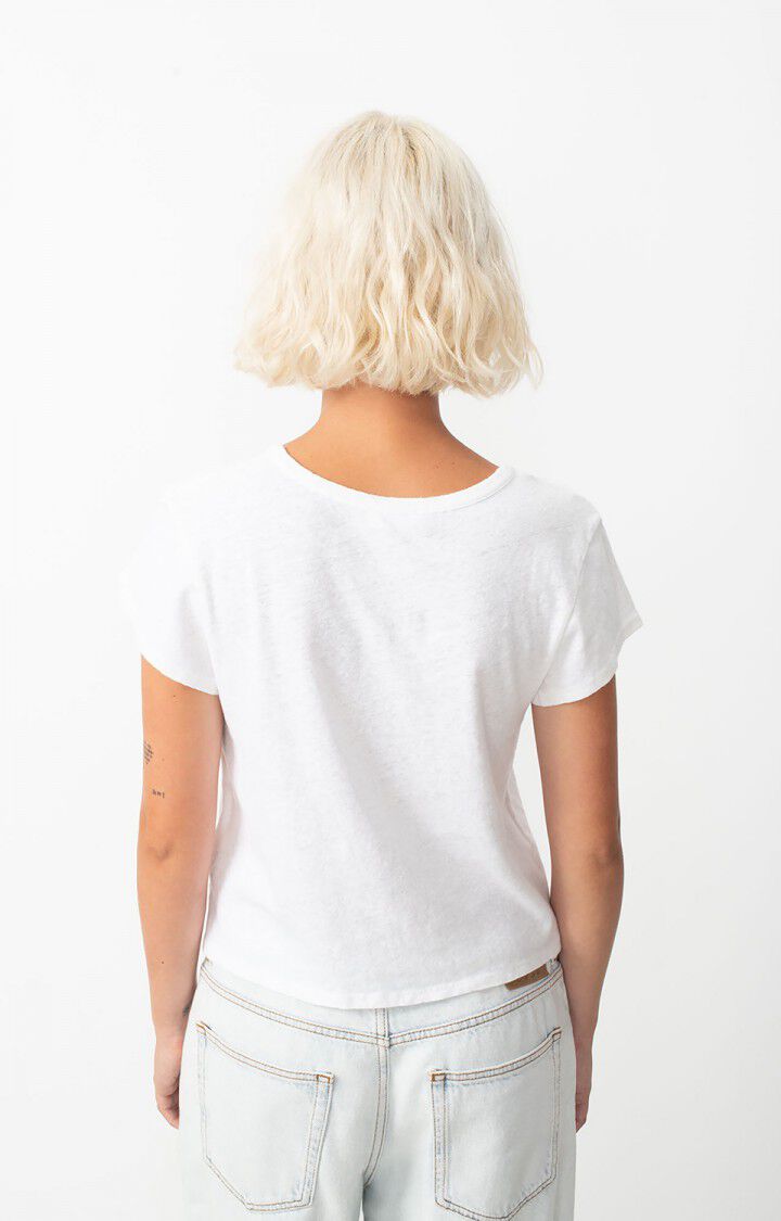 American Vintage T-shirt Femme Byptow - L'ORANGE 13 Manches Courtes Blanc - E24