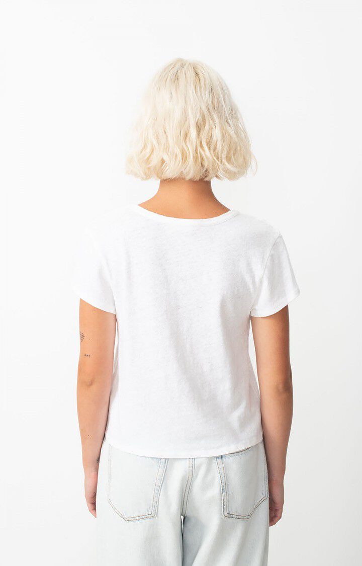 American Vintage T-shirt Femme Byptow - LE DAUPHIN 13 Manches Courtes Blanc - E24