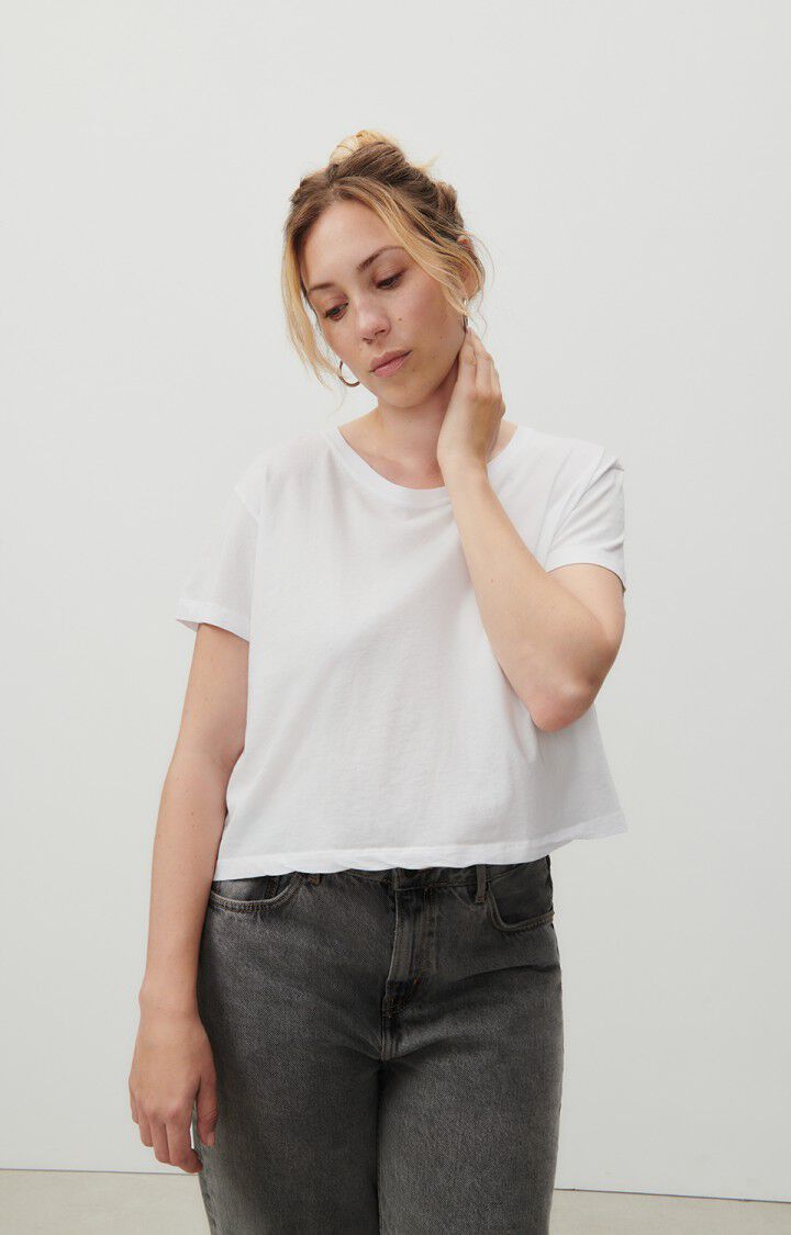 american vintage T-shirt femme Decatur - BLANC 13 Manches courtes Blanc - E24