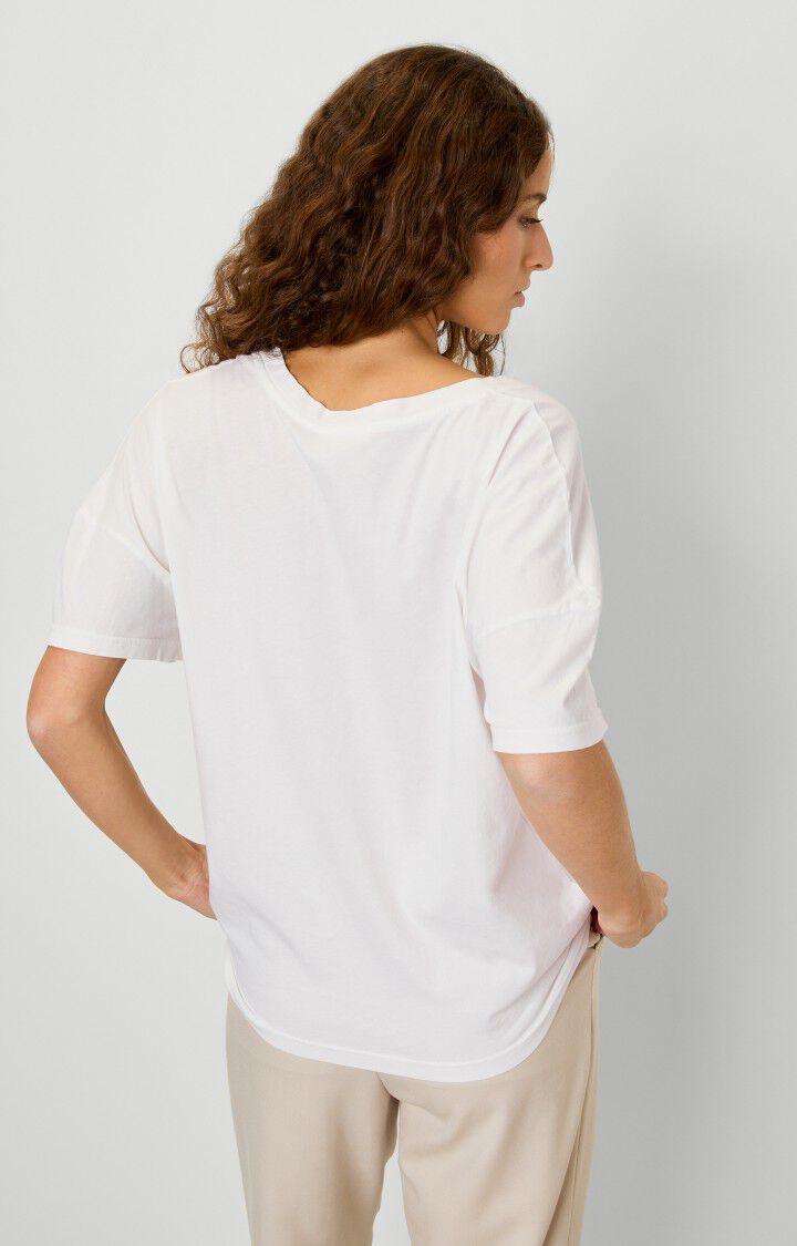 American Vintage T-shirt Femme Devon - BLANC CASSE VINTAGE Blanc - E23B