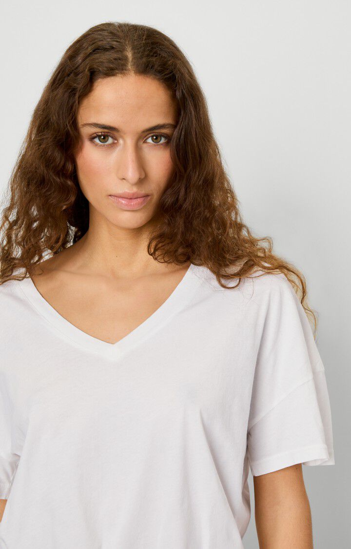 American Vintage T-shirt Femme Devon - BLANC CASSE VINTAGE Blanc - E23B