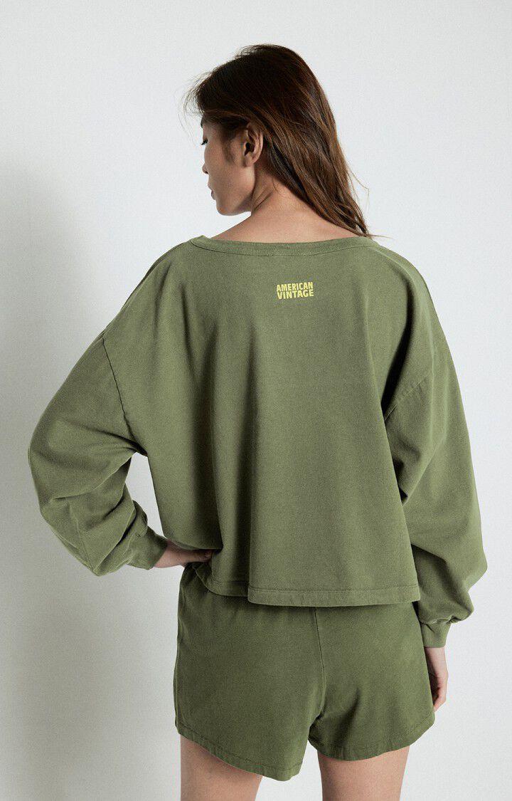 American Vintage T-shirt Femme Fazy - KAKI VINTAGE 51 Manches Longues Vert - E25