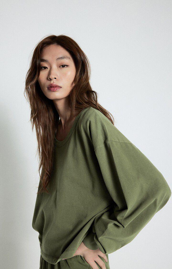 american vintage T-shirt femme Fazy - KAKI VINTAGE 51 Manches longues Vert - E25