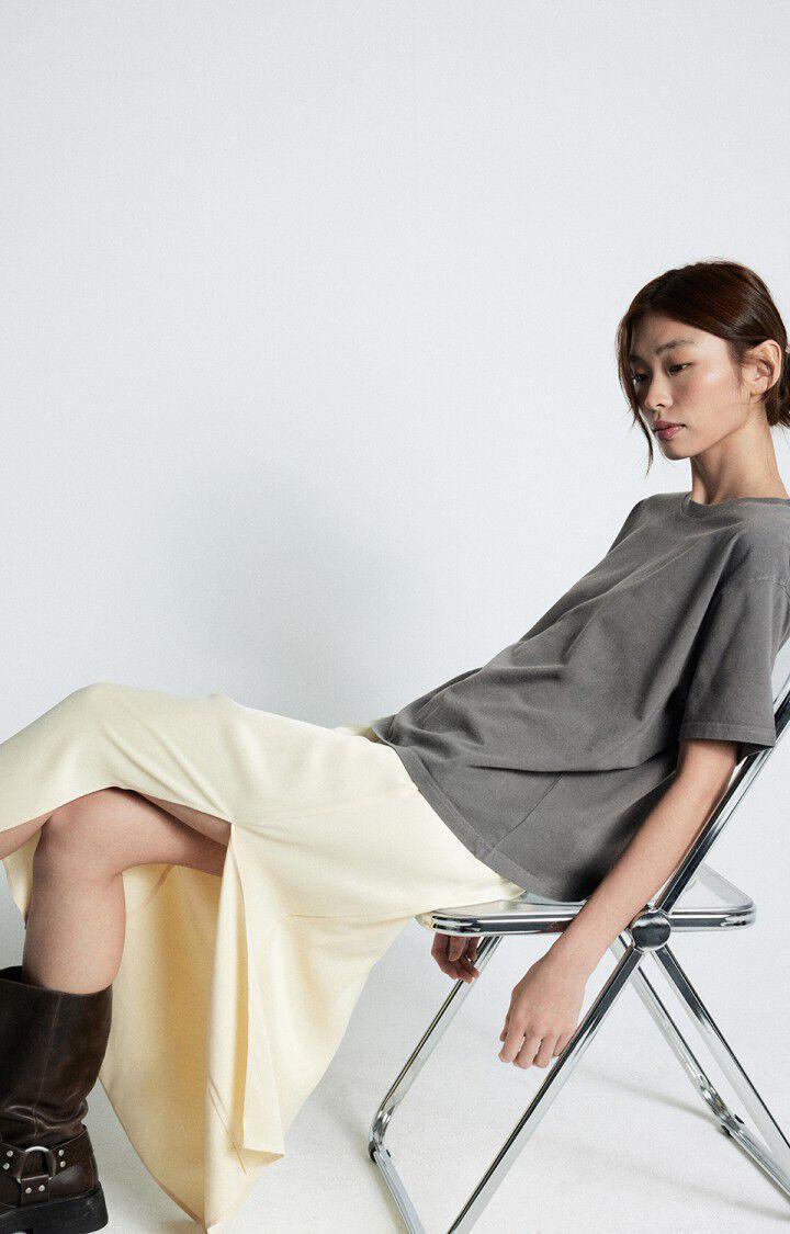 American Vintage T-shirt Femme Fizvalley - ACIER VINTAGE 19 Manches Courtes Gris - E25