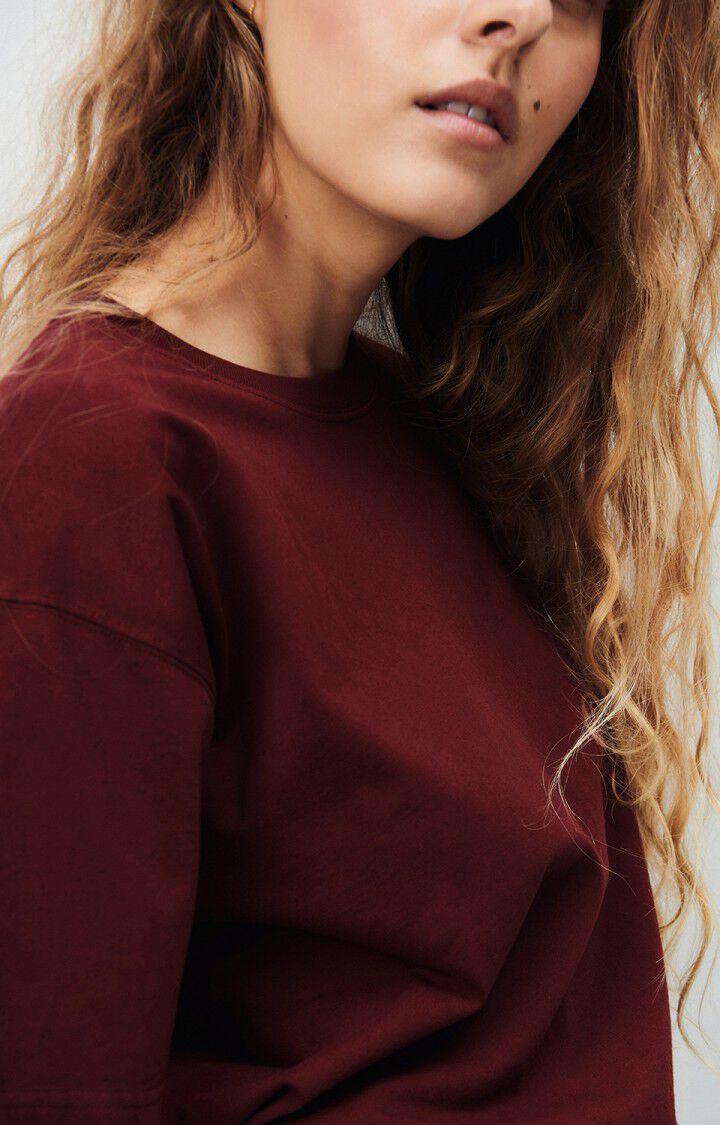 American Vintage T-shirt Femme Fizvalley - BORDEAUX VINTAGE 19 Manches Courtes Rouge - E25