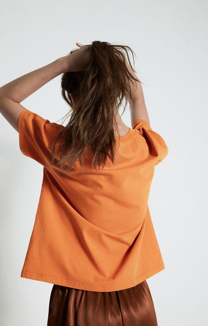 American Vintage T-shirt Femme Fizvalley - BRIQUE VINTAGE 19 Manches Courtes Orange - E25