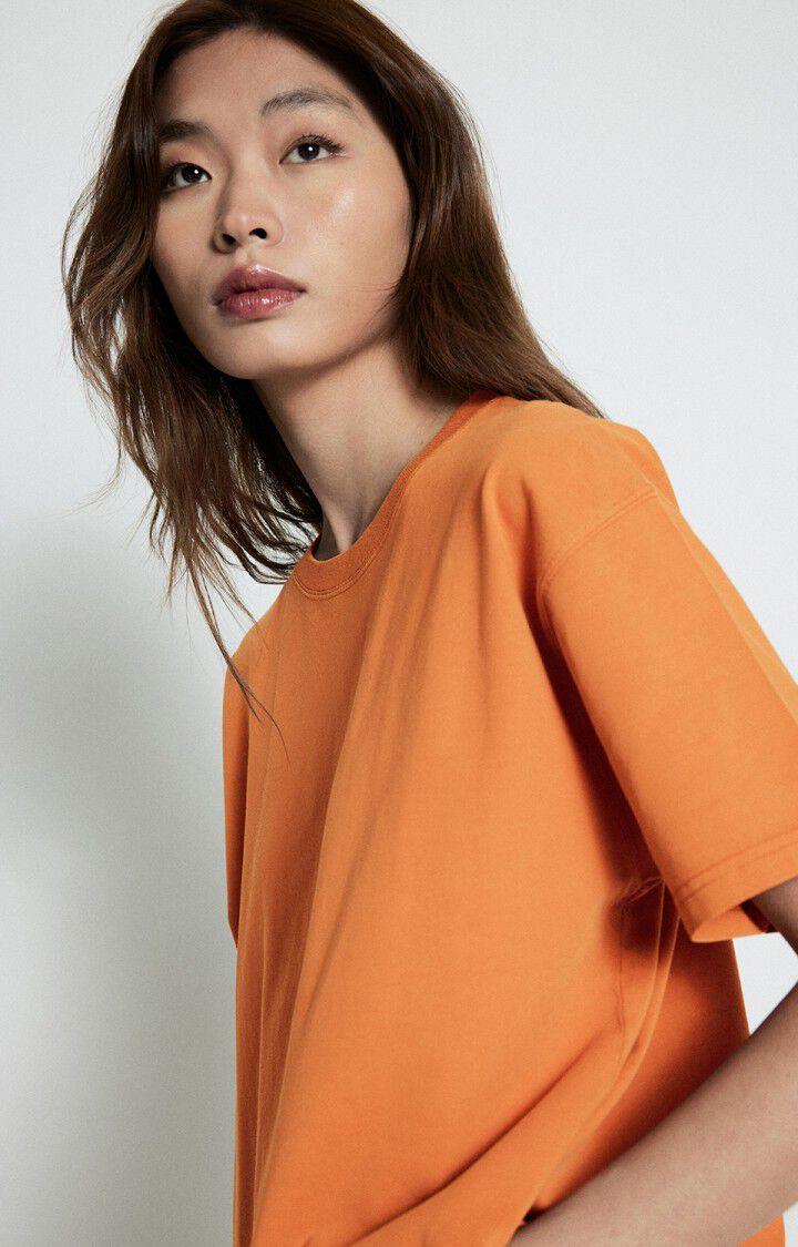 American Vintage T-shirt Femme Fizvalley - BRIQUE VINTAGE 19 Manches Courtes Orange - E25