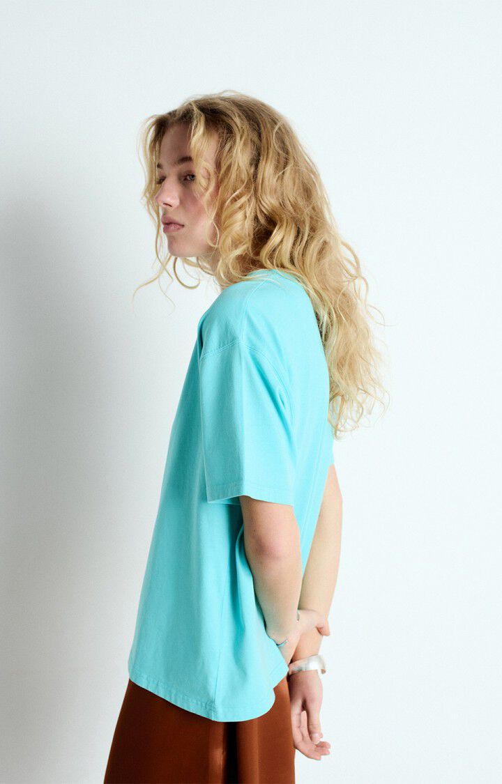 American Vintage T-shirt Femme Fizvalley - CARAIBES VINTAGE 19 Manches Courtes Bleu - E25