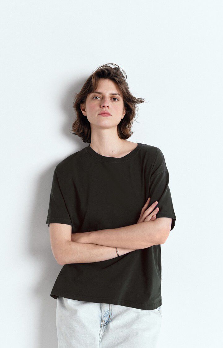 american vintage T-shirt femme Fizvalley - CARBONE VINTAGE 19 Manches courtes Noir - E25