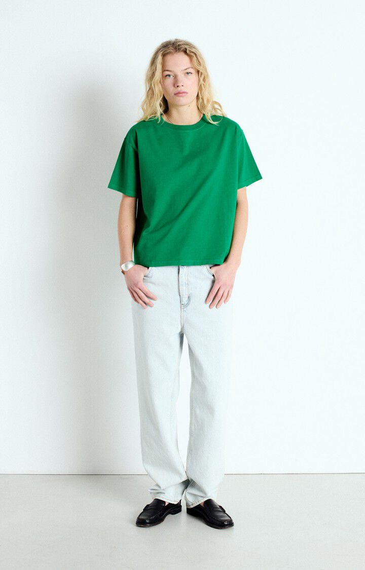 American Vintage T-shirt Femme Fizvalley - CRESSON VINTAGE 19 Manches Courtes Vert - E25