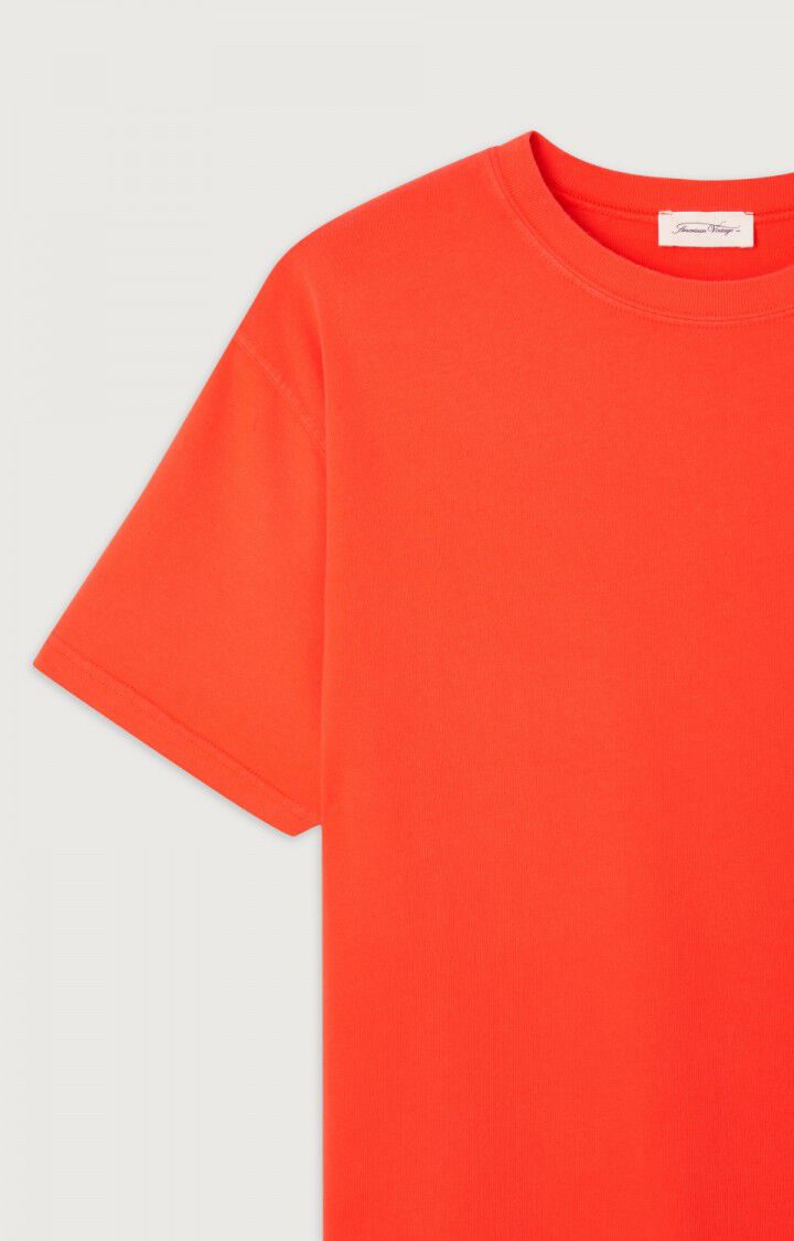 American Vintage T-shirt Femme Fizvalley - ECARLATE VINTAGE Manches Courtes Orange - E23B