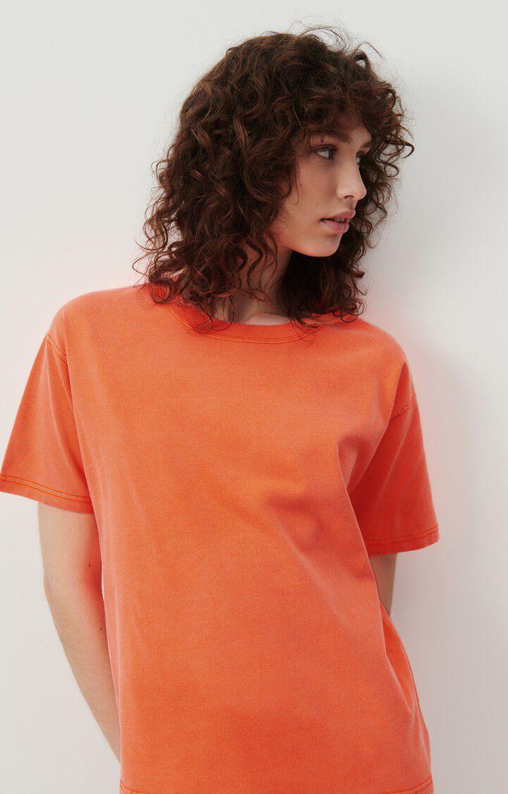 American Vintage T-shirt Femme Fizvalley - FEU FLUO 19 Manches Courtes Orange - E24