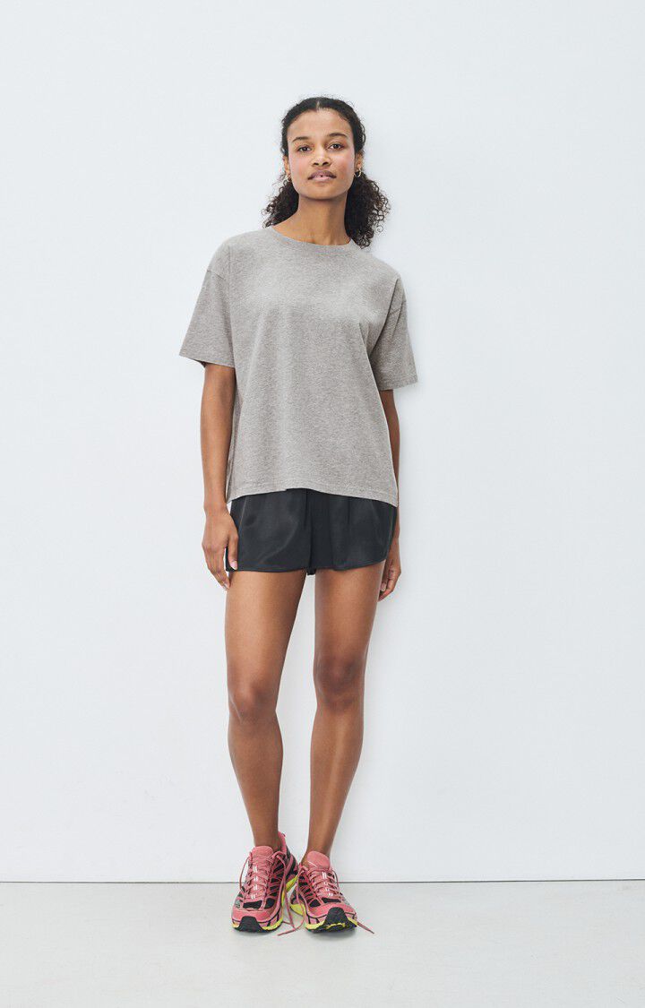 American Vintage T-shirt Femme Fizvalley - GRIS CHINE 19 Manches Courtes Gris - E25