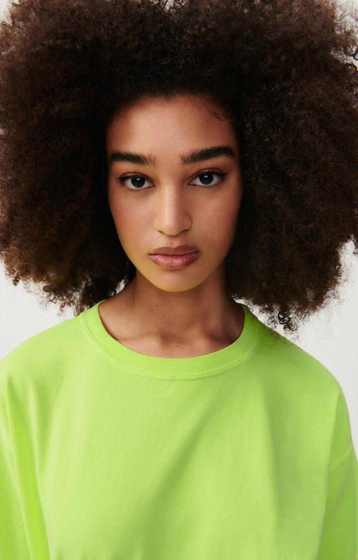 American Vintage T-shirt Femme Fizvalley - JAUNE FLUO 19 Manches Courtes Jaune - E24