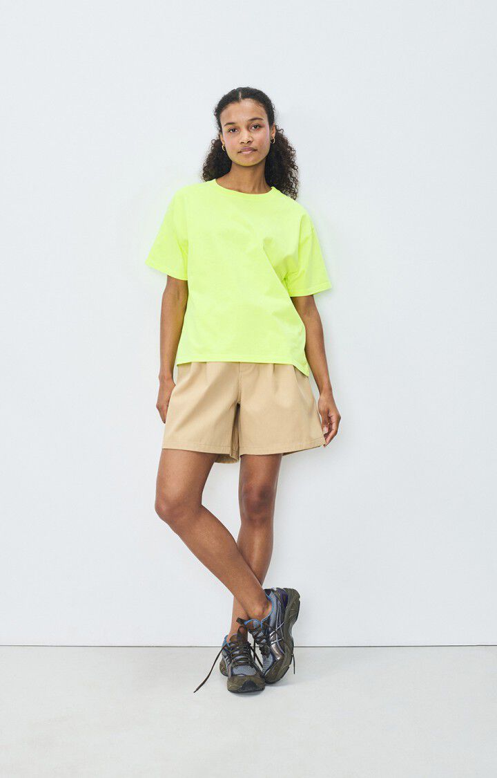 American Vintage T-shirt Femme Fizvalley - MIMOSA FLUO 19 Manches Courtes Jaune - E25