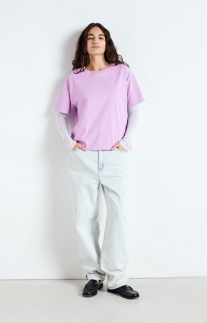 American Vintage T-shirt Femme Fizvalley - PARME VINTAGE 19 Manches Courtes Violet - E25