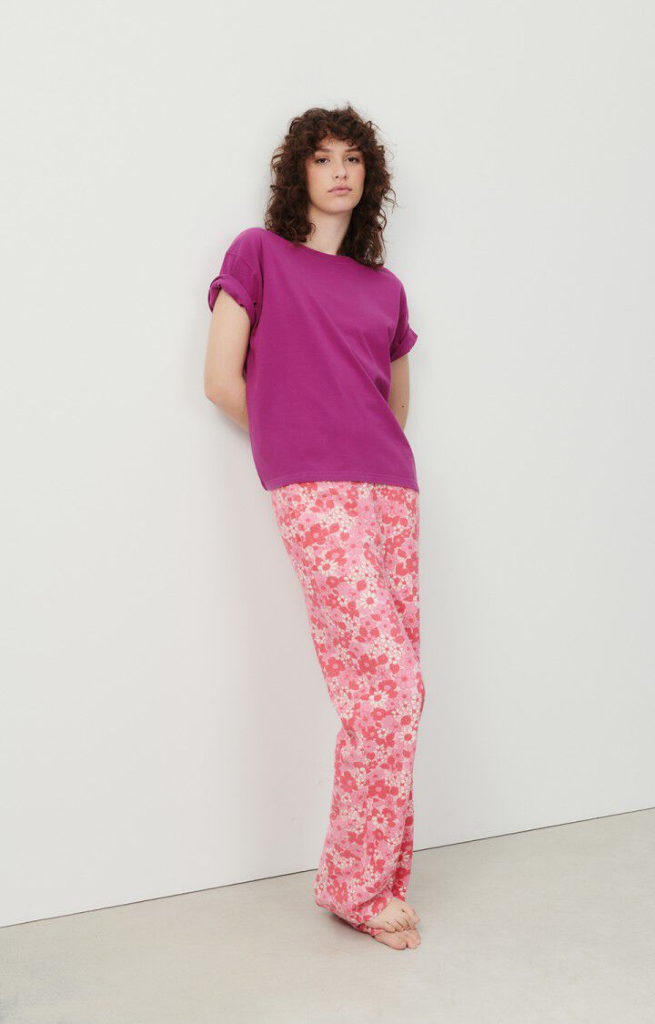 American Vintage T-shirt Femme Fizvalley - RAISIN VINTAGE 19 Manches Courtes Violet - E24