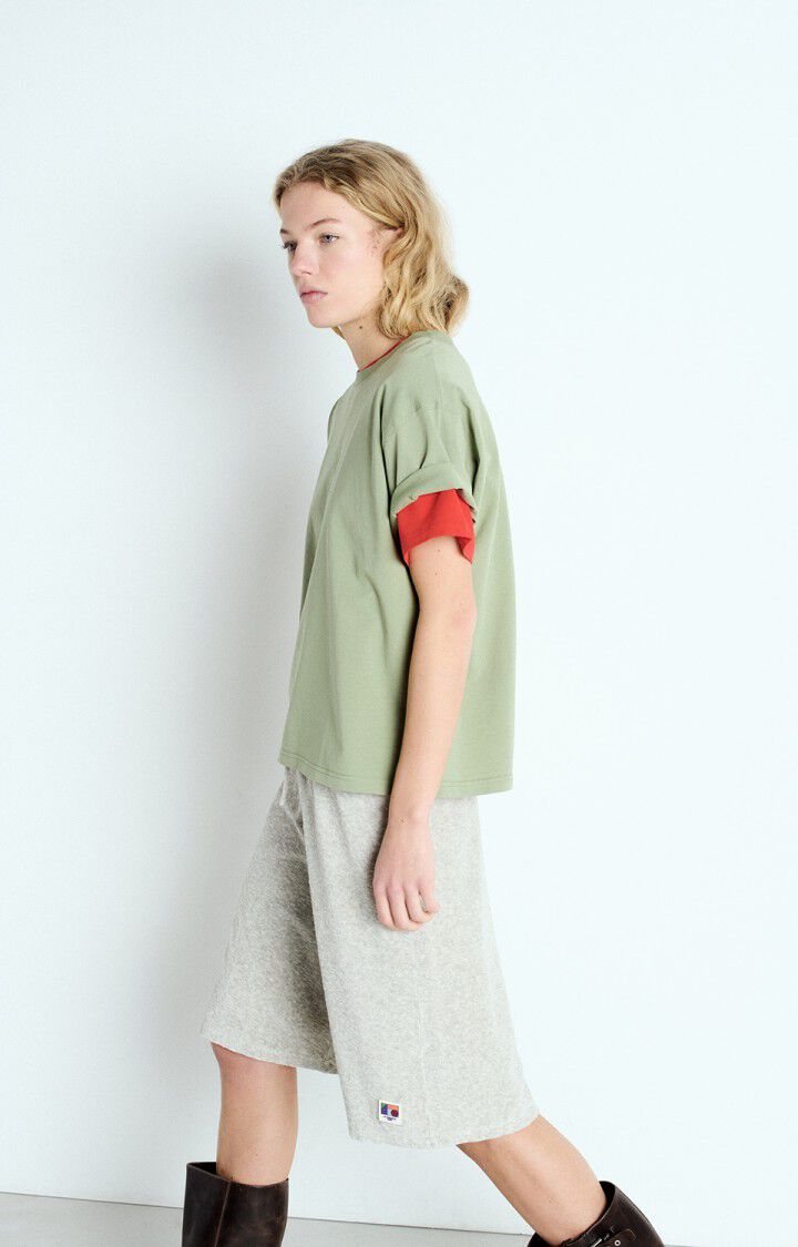 American Vintage T-shirt Femme Fizvalley - RIVE VINTAGE 19 Manches Courtes Vert - E25