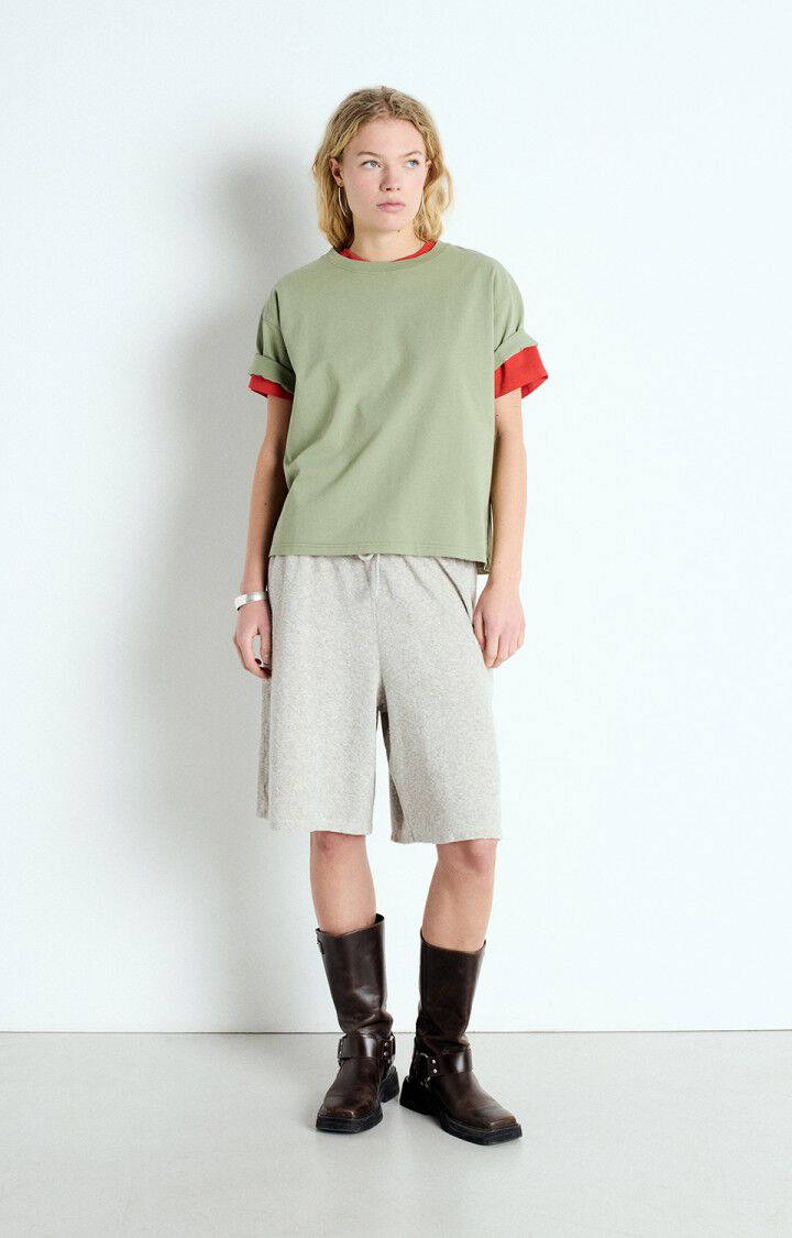 American Vintage T-shirt Femme Fizvalley - RIVE VINTAGE 19 Manches Courtes Vert - E25