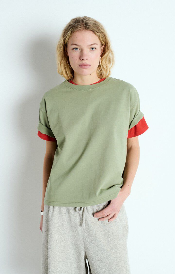 american vintage T-shirt femme Fizvalley - RIVE VINTAGE 19 Manches courtes Vert - E25