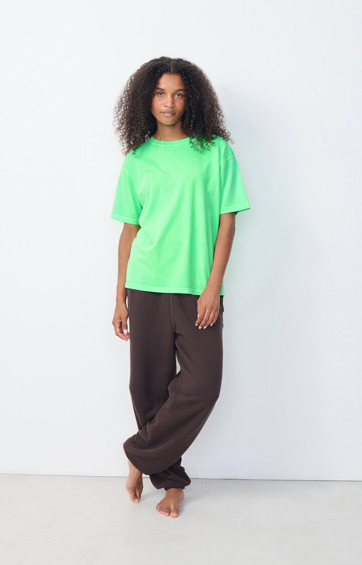 American Vintage T-shirt Femme Fizvalley - VERT FLUO 19 Manches Courtes Vert - E25