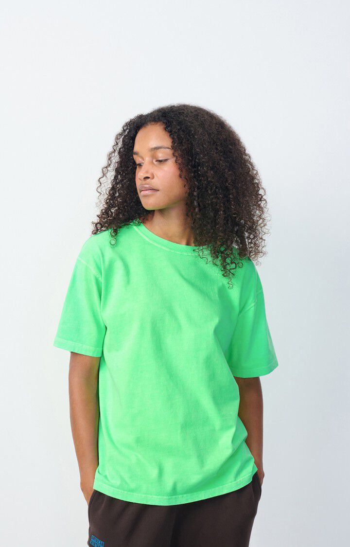 american vintage T-shirt femme Fizvalley - VERT FLUO 19 Manches courtes Vert - E25
