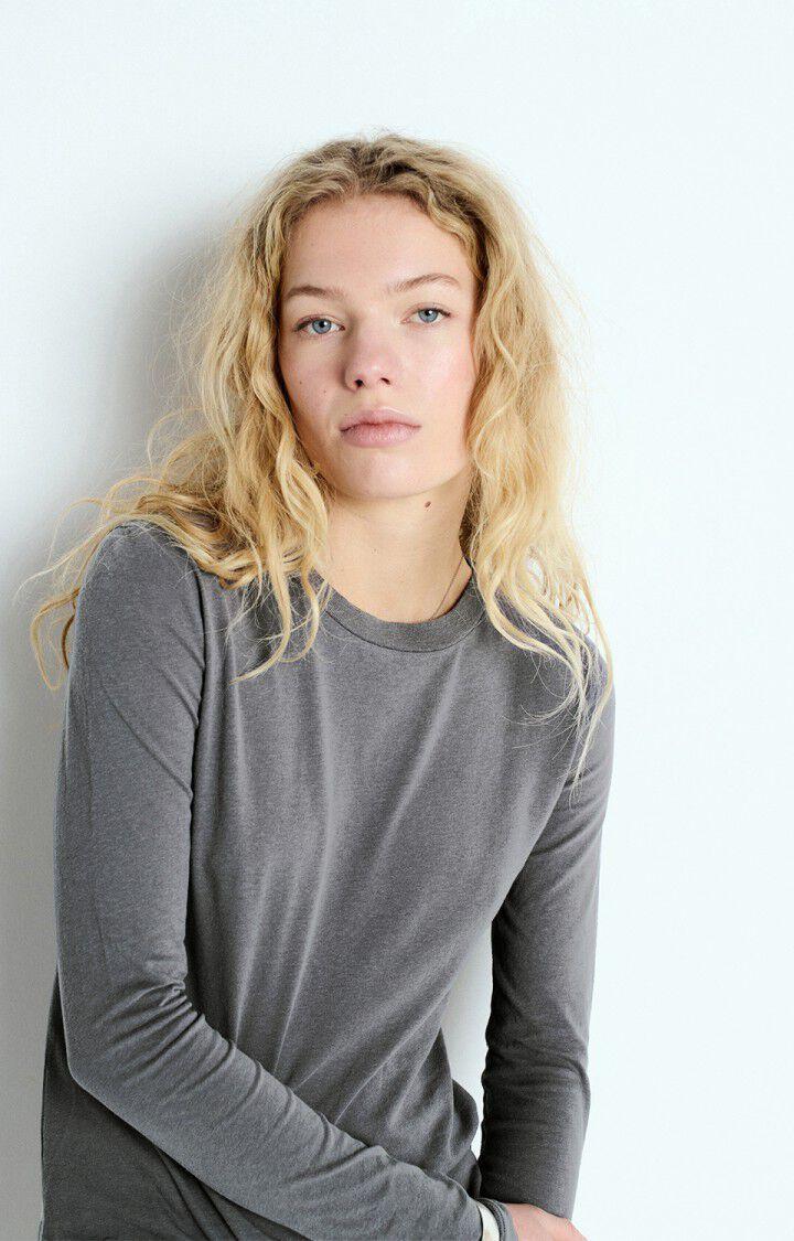 American Vintage T-shirt Femme Gamipy - ACIER 63 Manches Longues Gris - E25