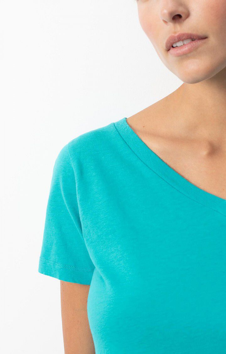 American Vintage T-shirt Femme Gamipy - AQUATIQUE 16 Manches Courtes Bleu - H24