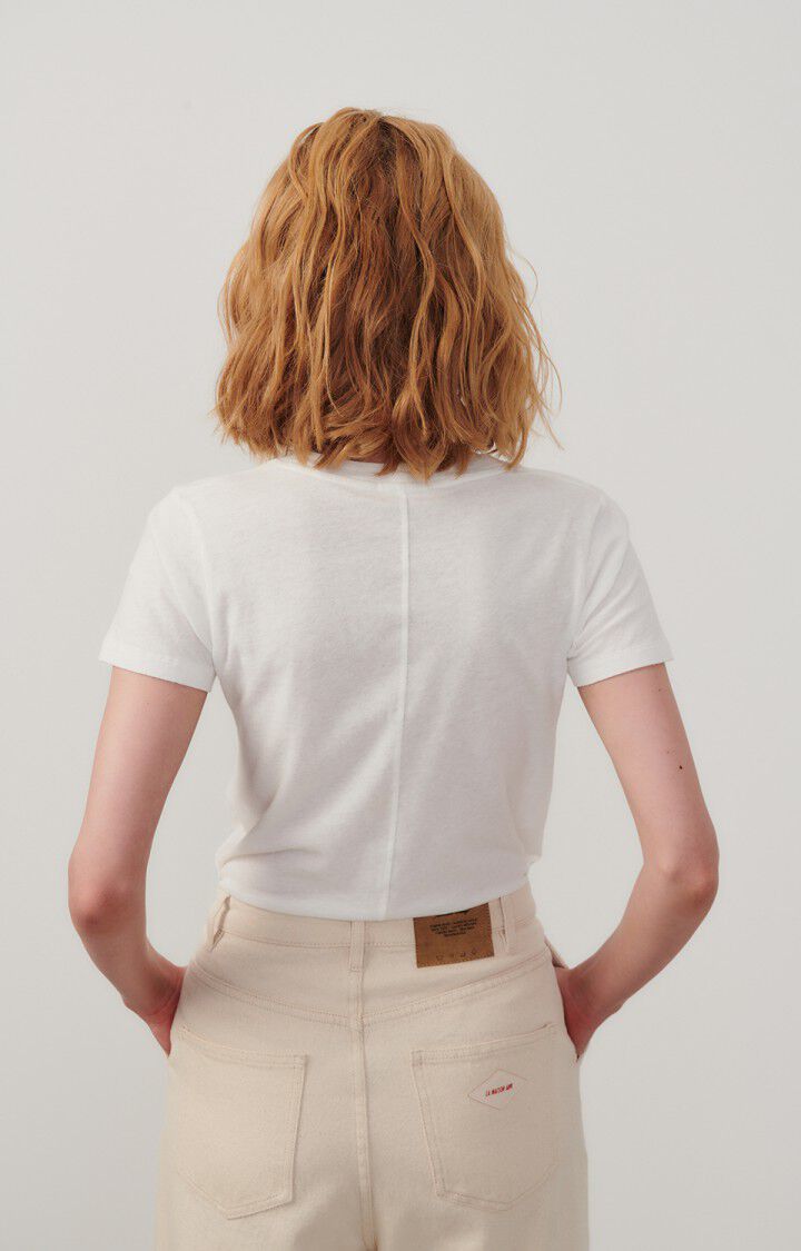 American Vintage T-shirt Femme Gamipy - BLANC 16 Manches Courtes Blanc - E25